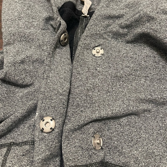 Lululemon Women’s Size 4 Hoodie Snap Close Yoga Jacket Oversized Hood Gray FLAWS - Picture 5 of 15